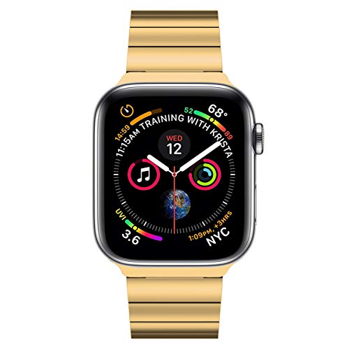 Image of baozai Compatible with Apple Watch Band, Upgraded Stainless Steel Link Bracelet iWatch Band with Butterfly Clasp for Apple Watch Series 5 /4 /3 /2 /1