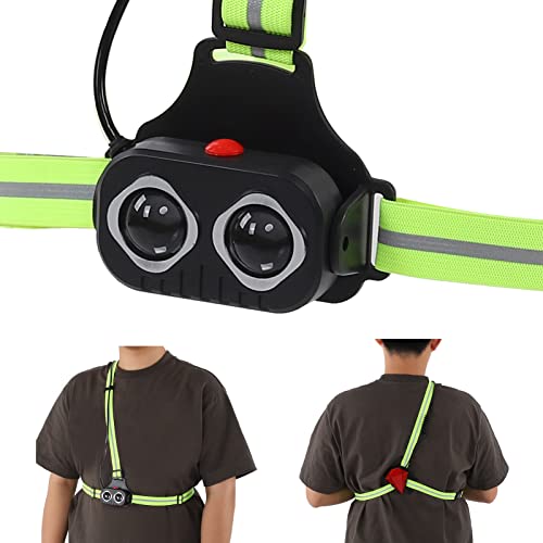 Luz de pecho para ciclismo nocturno y caminatas de camping con batería USB de 2000mAh