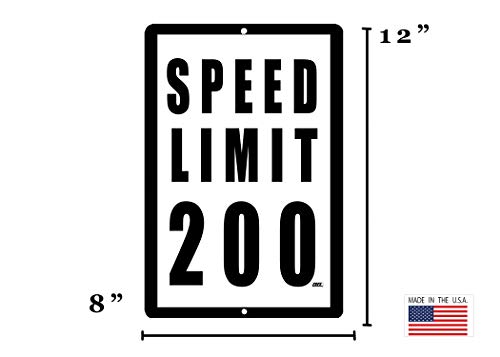 Rogue River Tactical Funny Mechanic Metal Tin Sign, 12X8 Inch, Wall Décor- Man Cave Bar Speed Limit 200 Mph #TOP1