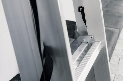Miniatura 8 de Drabest Escalera De Aluminio Pro - Resistente Y Duradera - Ganchos Galvanizados - Norma En-131 - Diseño Ergonómico - 2 Elementos - 2x9 Peldaños 150 Kg De Capacidad De Carga - 47x379x11,5 Cm