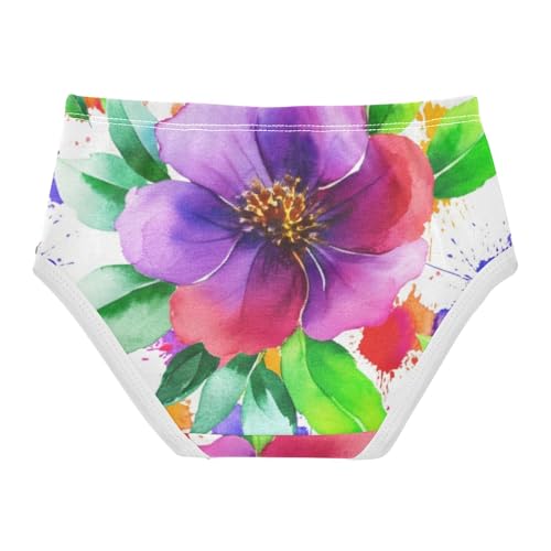 Vibrant Flower Purple Red Petals Panties for Girl Toddler Underwear Custom Cotton Aesthetic Kids Undies Briefs 2t2