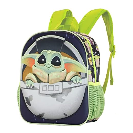 Star Wars Star Wars The Mandalorian, Mochila 3D Pequeña, 26 x 31 cm, Capacidad 8.5 L, Azul/Verde