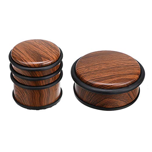 Sumnacon Heavy Duty Floor Door Stopper No Drill, Durability Stainless Steel Door Stops With Anti-Skid Rubber- Contemporary Decorative Safety Door Wedge For Home Office Commercial Industrial, Woodgrain #TOP5