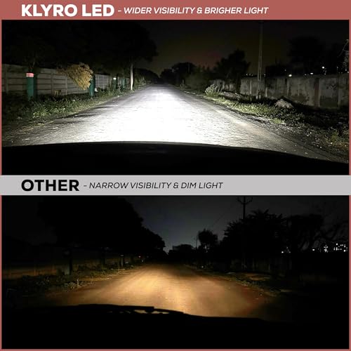 Image of klyro LED Headlight Bulb for Car 220W 22000LM 6000K White Super Bright Plug & Play Waterproof LED Headlamp with Imported Flip Chip Technology for High Visibility Night Driving Pack of 2 (H4 /H19)