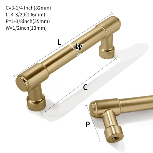 CABDM 10 Pack 3-1/4 Inch Gold Brushed & Brass Satin Drawer Pulls Cabinet Hardware Handles for Cabinets & Cupboards by CABDM - Used condition - Image 2