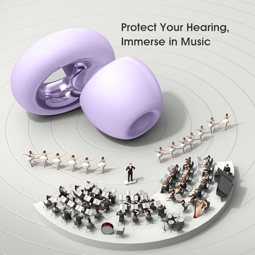 Image of Noise Cancelling Ear Plugs for Sleeping, Reusable Silicone Ear Plugs for Noise Reduction, Soft Hearing Protection with 8 Ear Tips for Concerts, Work, Shooting, and Travel (Lavender)