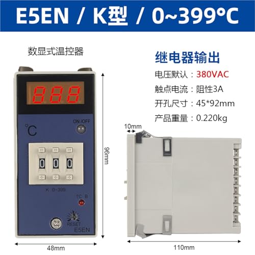 Contrôleur de température E5EN K pour machine industrielle avec affichage numérique 0-399℃ - 3