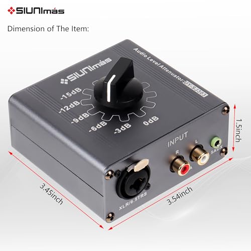 SIUNIMAS Pro S303 XLR/TRS/RCA/AUX/1/4 1/8" Passive Stereo Multi-Stage Level Inline Variable Audio Attenuator Adjustable Audio Attenuation Box for Home Theater and Official Audio Performance Playing by SIUNIMAS - Image 7