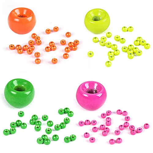 Maxcatch 100PC/LOT Tungsten Fly Tying Beads Head for Nymph Fishing Materials 10 Colors (Color Assortment C (25PCS PER Color), 3.8mm(5/32'') -100PCS)