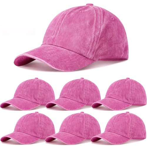 Image of Geyoga 7 Pieces Unisex Vintage Washed Distressed Baseball Hat Baseball Cap for Dad Twill Adjustable Hat