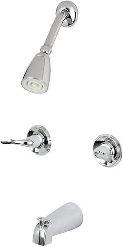 Miniatura 3 de Kingston Brass KB2248YL Yosemite - Grifo de ducha con dos asas, escudo de 3-18 pulgadas de diámetro, níquel cepillado