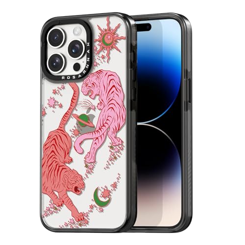 Rosarnnah Compatible for iPhone 14 Pro Max Case Cute Aesthetic - Durable Shockproof 6.6 ft Drop Impact Phone Case Cover with Funny Fashion Tiger 6.7" Black by Rosarnnah - Used condition - US$6.47