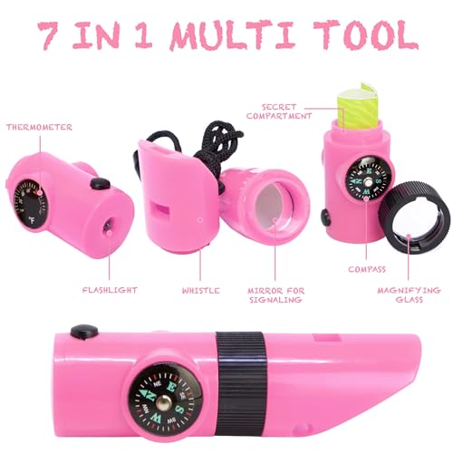 Kidz@Play Bug Hunting Kit, Pink Safari Vest, Hat, Binoculars, Lg. Butterfly Net, Bug Container, Whistle, Flashlight, Magnifier, Thermostat, Compass, Age 3+
