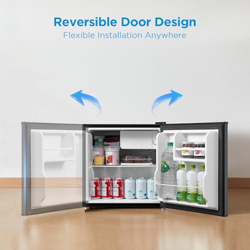 Midea WHS-65LB1 Mini Fridge, 1.6 Cu.ft Energy Star Certified Mini Refrigerator, Adjustable Thermostat, Reversible Door, Low Noise for Dorm, Office, Bedroom, Black by Midea - Image 4