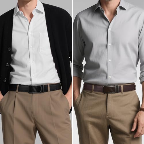 2-Pk Zitahli Men's Leather Ratchet Belts (Various) - image 2