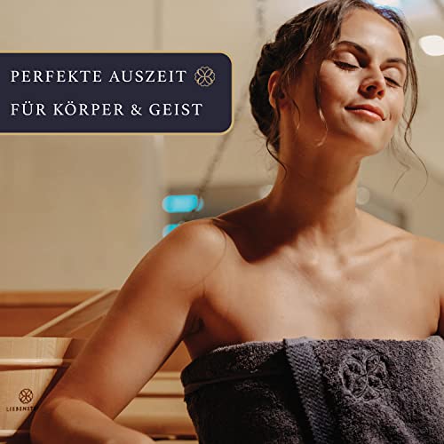 Liebenstein® Sauna Eimer mit Kelle [4L] – handgefertigt aus finnischem Kiefernholz – hochwertiges Sauna Zubehör Set – bestehend aus Saunaeimer, Saunakelle und Schutzeinsatz – Dein Sauna Set