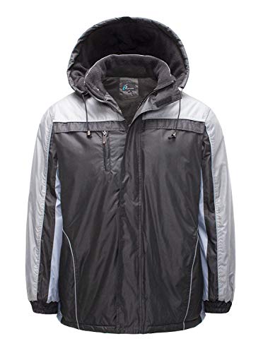 GEEK LIGHTING Men Waterproof Lightweight Rain Jacket Outdoor Raincoat Black/Charcoal-M