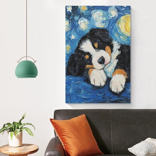 Cuadro en lienzo de perro beagle 50x75cm decoracion de salon poster mural impreso 4