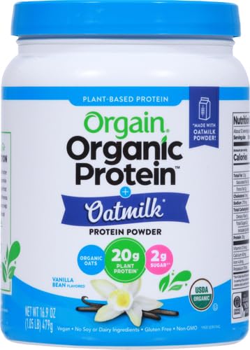 Miniatura 2 de Orgain Proteína vegana en polvo  leche de avena grano de vainilla 071oz de proteína a base de plantas 007oz de azúcar hecha de avena orgánica sin