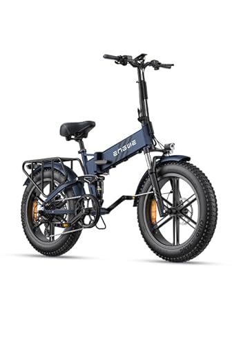 ENGWE ENGINE Pro 2.0 Bicicletta Elettrica Pieghevole 20"x4.0" Fat Tire, Batteria 768Wh 16Ah fino a 110KM, Sensore di Coppia, Sospensione Completa, 8 Velocità per Città e Fuoristrada (Standard, Blu)