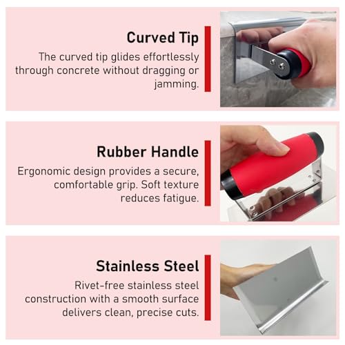 WYXDSDEV Concrete Tools 4pcs Set, Stainless Steel Pool Trowel and Margin Trowel Plus Concrete Edger and Groover Masonry Hand Tool