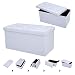 Produktbild COSTWAY Sitzbank Sitzhocker Sitzbox Aufbewahrungsbox, Sitzwürfel Hocker, Polsterhocker faltbar, Truhe Bank, Sitztruhe PVC-Leder 76 x 38 x 38cm, Sitzkasten Farbwahl (Weiß)