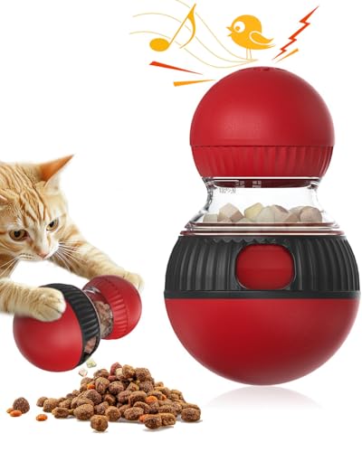 CyunCmay Juguetes para Gatos Birdsong, Juguetes Gatos Interactivos, Juguetes para Adultos/Gatitos, Juguete Gato con Dispensador de Golosinas, Regalos para Gatos para Aliviar el Aburrimiento