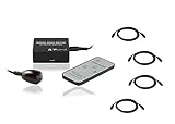 Portta 3 Port 3x1 SPDIF/Toslink Digital Optical Audio Switch/Switcher with IR Remote support LPCM 2.0 DTS Dolby-AC3 with 4pcs 1.8m toslink cable