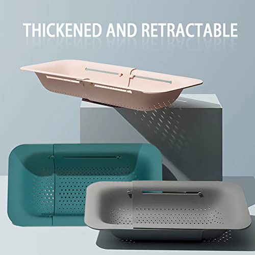 Tronssien Collapsible Sink Colanders And Strainers Basket Extendable Plastic Fruit Vegetable Strainer Drainer Basket For Kitchen (Length 14 1/8 Inch-19 3/8 Inch) #TOP5