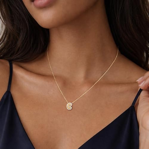 Voduim Gold Necklace for Women,Dainty Initial Pendant Necklace Hypoallergenic 14K Gold Plated Letter Necklace Cute Initial Necklaces for Women Trendy Jewelry by Voduim - Used condition - Image 5