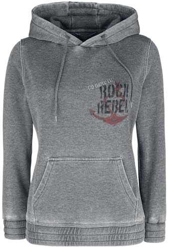 Rock Rebel by EMP Damen hellgrauer Kapuzenpullover mit Used Waschung L