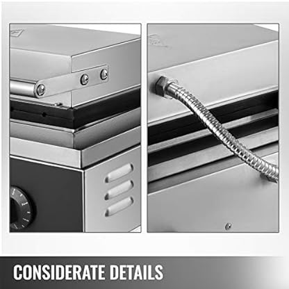 VEVOR 1500 W Waffeleisen Kommerzielle 6 Stück Waffelmaschine Antihaftbeschichtung Hot Dog Waffle Maker 220V – Bild 8