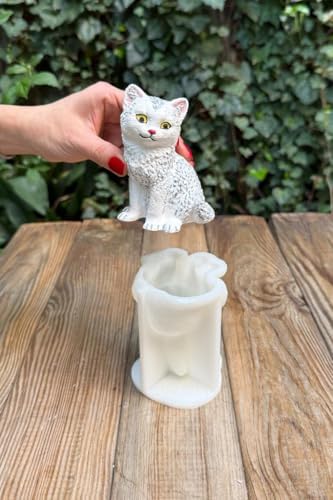 Kedi Pamuk Tekli Silikon Mum Kalıbı - Görsel 2