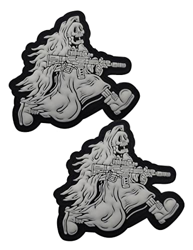 AliPlus 2PCS Skull Devil Warrior Patches Morale Patch Hook and Loop