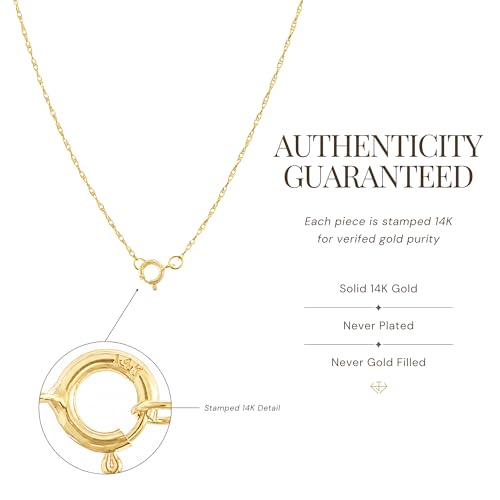 JEWELHEART 14K Solid Gold Rope Chain Necklace for Women, Real Yellow Gold Thin Braided Pendant Chain, Dainty (0.80mm 16") by JEWELHEART - Image 2