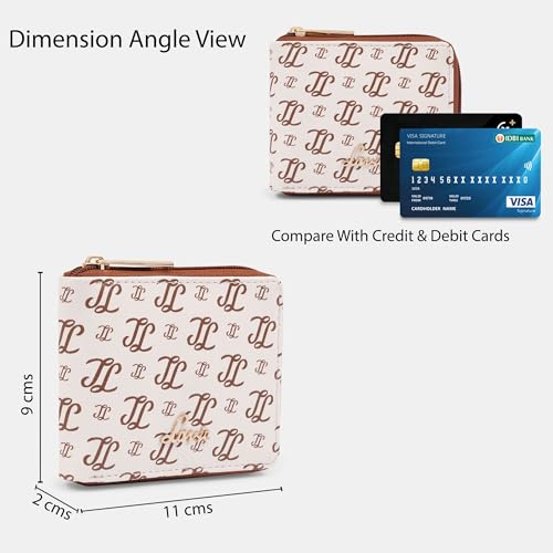 Image of Lavie Women's Sacy Monogram LL Print Small Zip around Wallet | Ladies Purse Handbags