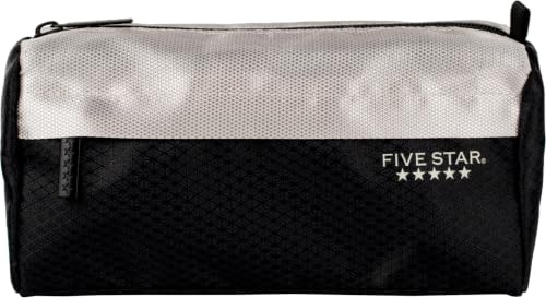 Image of Five Star Pencil Pouch, Pen Case, 9-Pocket Zipper Pouch, Storage Organizer for School Supplies Earbuds Chargers Cables Makeup, Black /Grey (505600A-ECM) (Pack of 12)