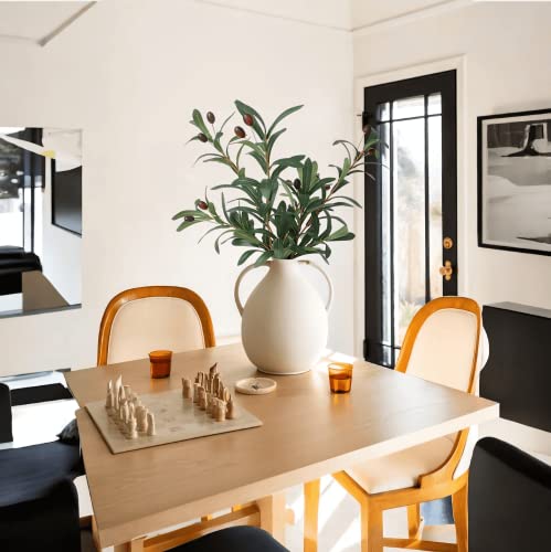 Annie&Panda 3 Pack Realistic Tall Artificial Olive Branch For Vases, Fake Greenery Faux Olive Stems For Vase Fake Olive Tree Branches Faux Eucalyptus Stems With Fruit 28 Inch For Home Wedding Decor #TOP2