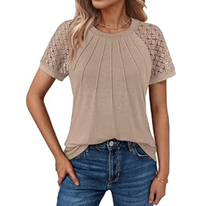 AUTOMET Womens Summer Tops Spring Shirts Trendy Vacation Outfits Short Sleeve Business Tshirts Fashion Casual Blouses