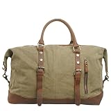 MVNOIRE Large-capacity men's hand-held travel bag canvas luggage with first layer cowhide diagonal