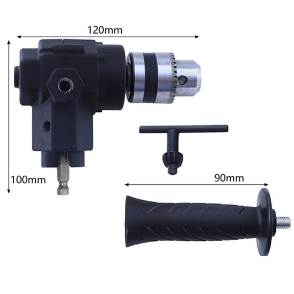 Right Angle Drill Attachment 90 Degree Turn Stable and Convenient with Handle for Small Space Maintenance Tools right angle drill attachment right angle drill mechanic drill drill tools by Marhynchus - Used condition - Image 9