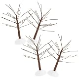 MALUGOGO 4stücke Miniatur drahtbäume mit Kunstschnee Dekorative Tisch deko Künstliche Tannen für Weihnachtsdorf DIY Frost bäume Rustikale Mini Weihnachtsbäume für Festliche Stimmung