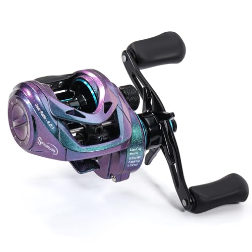 Sougayilang Baitcasting Fishing Reel,Low Profile and Light Weight Baitcaster Reel with 9+1 Corrosion Resistant Bearings and 8:1 High Gear Ratio for Anglers (Left Hand)