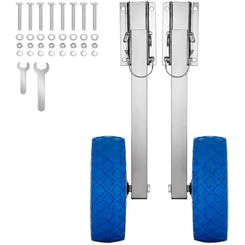 ZHAIUPON 10" Stainless Steel Boat Launching Wheels, 350 LBS Load for Inflatable, Rowing & Sailing Vessels Cover