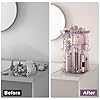 Rotating Makeup Organizer for Vanity, DIY Adjustable Tray Spinning Skincare Organizers Countertop, Cosmetic Display Case with Perfume Tray Brush Holder, Bathroom Desk Corner Storage Carousel Rack #4