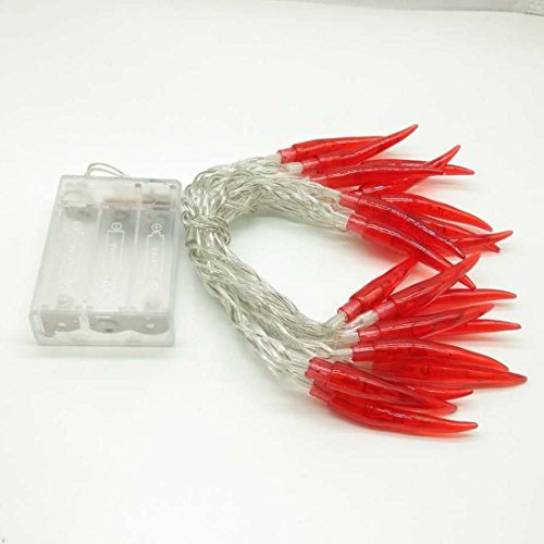 Dreamworth Red Chili String Lights,10Ft 20 Led Chili String Lights Battery Operated Fairy Lights For Wedding, Chinese New Year,Spring Festival,Party Decoration,Christmas #TOP4
