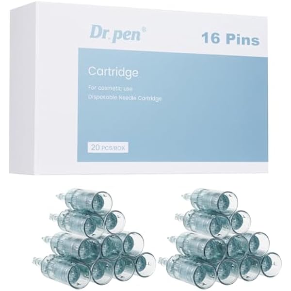 Dr. pen Ultima M8/M7S kartridże 16 pinów – 20 sztuk do blizn potrądzikowych, blizn, zagłębień i pasków – autentyczne naboje Dr pen Ultima M8/M7S (20 sztuk, 16 pinów do M8/M7S)