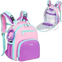 Feeding Pump Backpack Compatible with Kangaroo Joey/EnteraLite Infinity, Enteral Feeding Tube Bag Backpack for 500ml Bag, G Tube, J Tube or GJ Tube, Pink&Purple, Bag Only