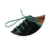 Loco!Laces- Gewachste, Bunte, farbige, runde Schnürsenkel für Business-Schuhe und Anzug-Schuhe! 80cm Länge 2,5 mm Durchmesser 3er Pack (3X Grün)