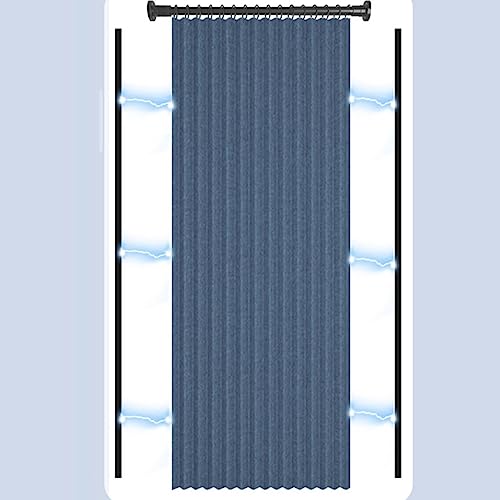 Lotus Leaf - Cortina de ducha magnética invisible impermeable, extra larga, gruesa, sin perforaciones, plegable, doble cara magnética